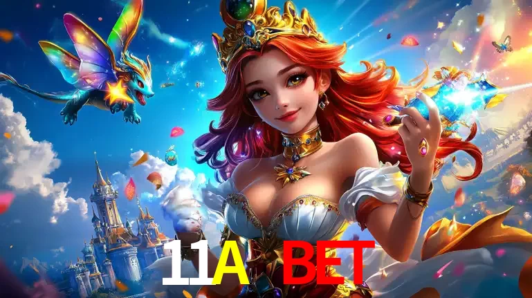 A princesa de um reino de fantasia mágico, com seu pequeno dragão, apresentando um mundo de prêmios encantados nos jogos de caça-níqueis do cassino 11A BET.